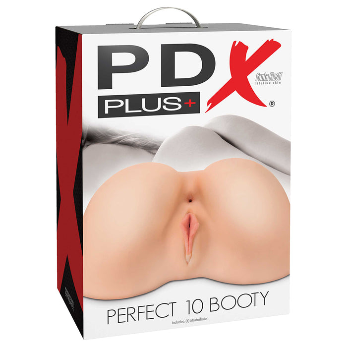PDX Plus Perfect 10 Booty Dual Entry Masturbator Beige