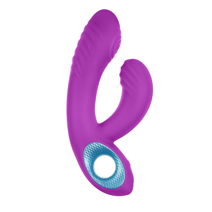 FemmeFunn Cora Rechargeable Silicone Thumping Dual Stimulation Vibrator Purple