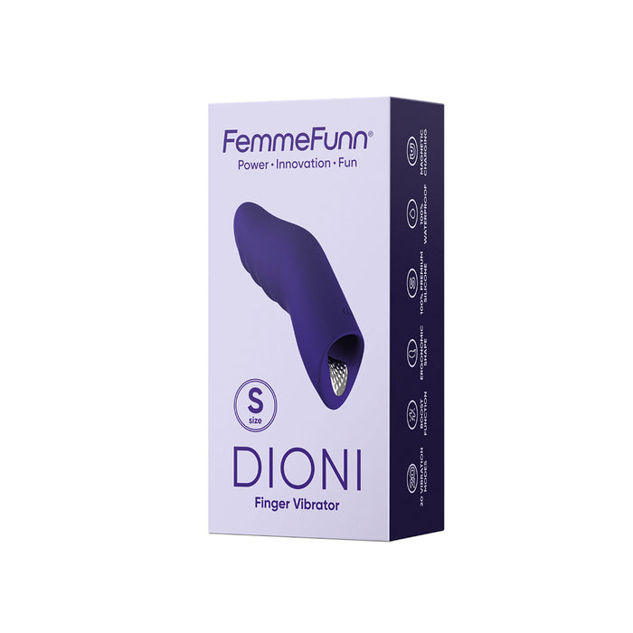 FemmeFunn Dioni Rechargeable Silicone Finger Vibrator Small Dark Purple
