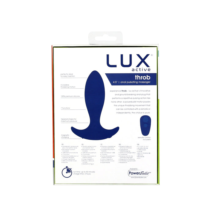 Lux Active Throb 4.5 in. Anal Pulsating Silicone Massager Black