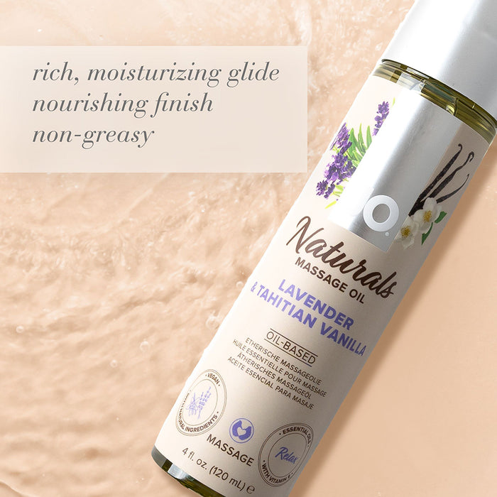 JO Naturals Massage Oil Lavender & Tahitian Vanilla 4 oz.
