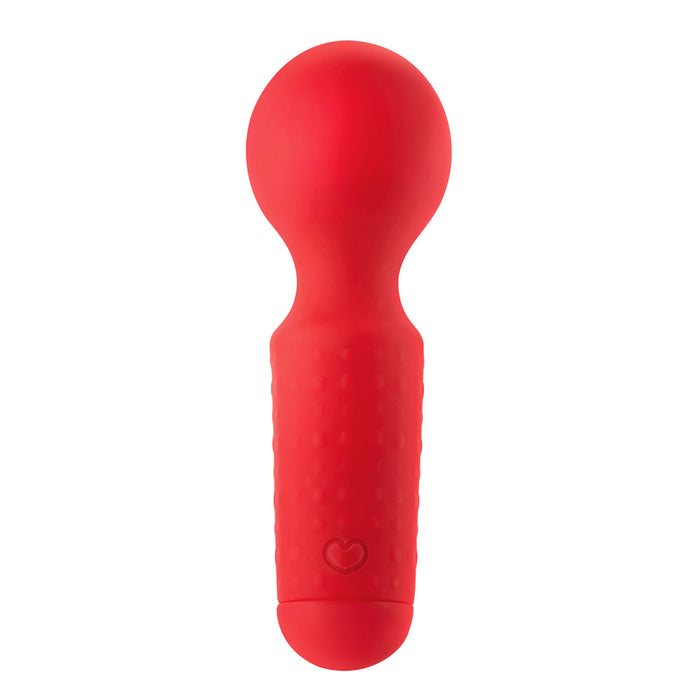 Luv Inc Mw65 Mini Wand Rechargeable Flexible Silicone Vibrator Red