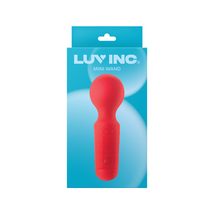 Luv Inc Mw65 Mini Wand Rechargeable Flexible Silicone Vibrator Red