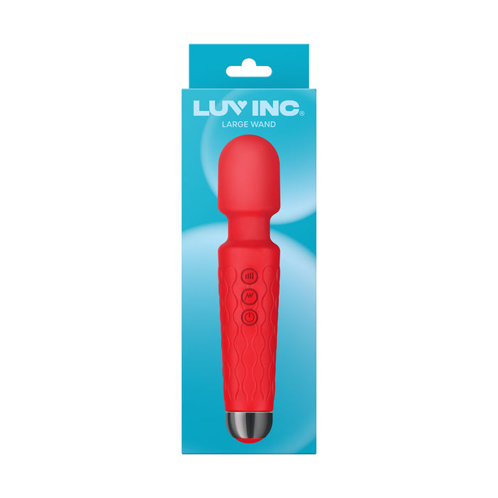 Luv Inc Lw96 Large Wand Rechargeable Flexible Silicone Vibrator Red