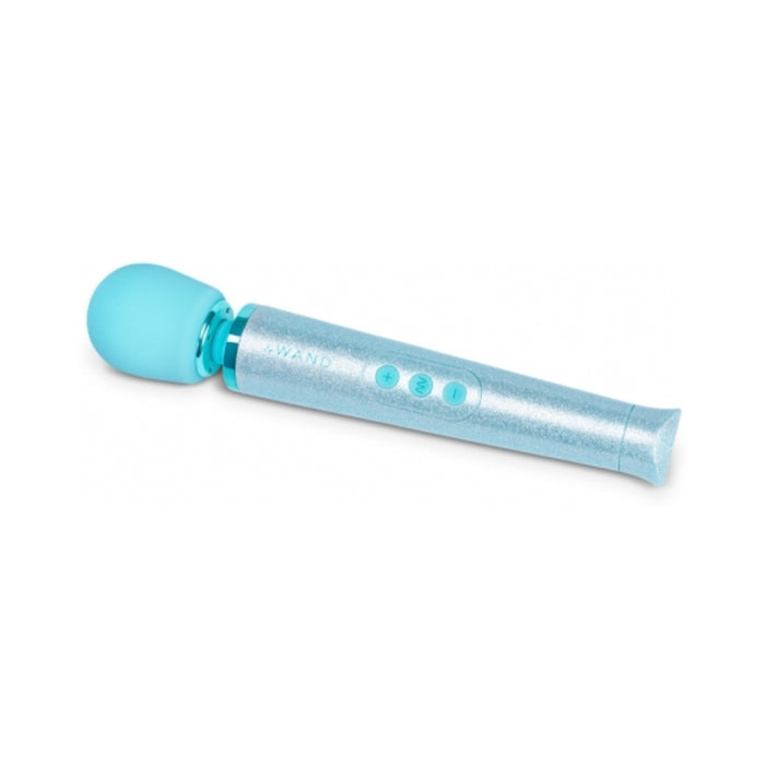 Le Wand All That Glimmers Petite Rechargeable Vibrating Massager Special Edition Set Light Blue