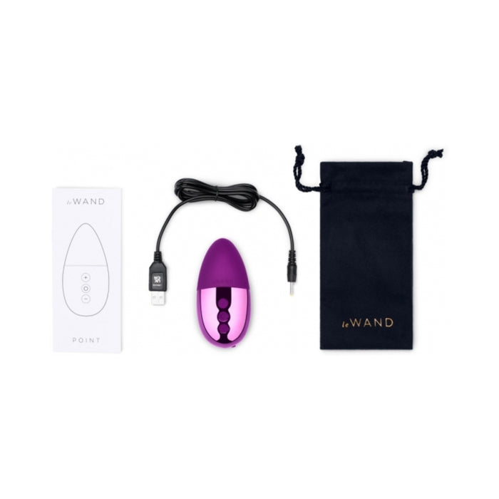 Le Wand Chrome Point Rechargeable Silicone Mini Vibrator Dark Cherry