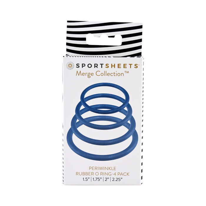 Sportsheets Merge Collection Periwinkle Rubber O-Ring 4-Pack