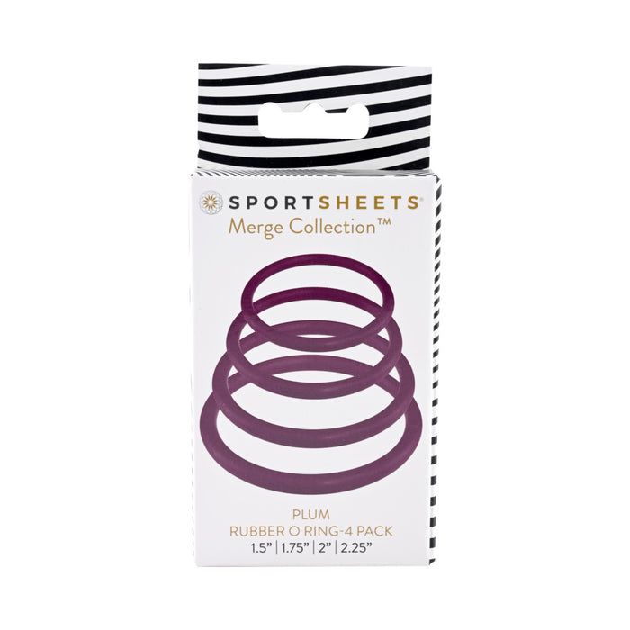 Sportsheets Merge Collection Plum Rubber O-Ring 4-Pack