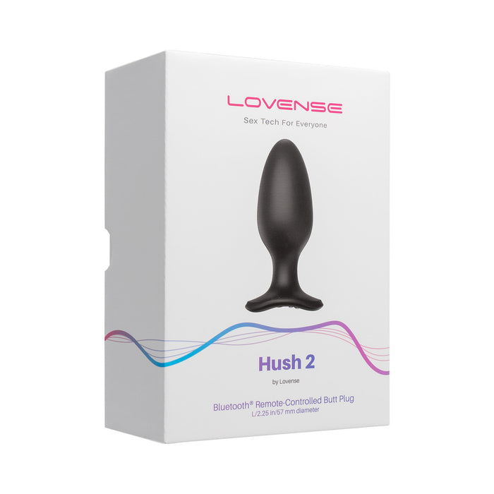 Lovense Hush 2 Bluetooth Remote-Controlled Vibrating Butt Plug L 2.25 in.