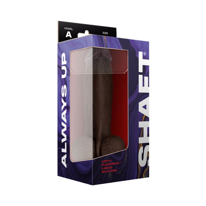 Shaft Model A: 8.5 in. Dual Density Silicone Dildo with Balls Mahogany