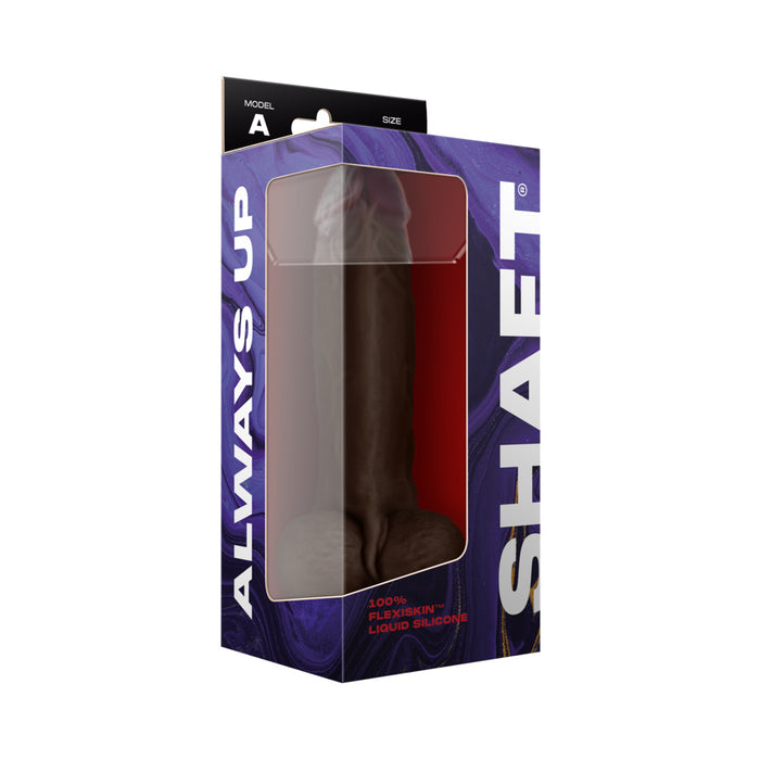Shaft Model A: 9.5 in. Dual Density Silicone Dildo with Balls Mahogany