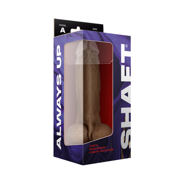 Shaft Model A: 9.5 in. Dual Density Silicone Dildo with Balls Oak