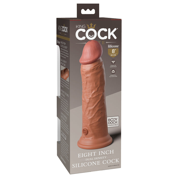 Pipedream King Cock Elite 8 in. Dual Density Silicone Cock Realistic Dildo With Suction Cup Tan