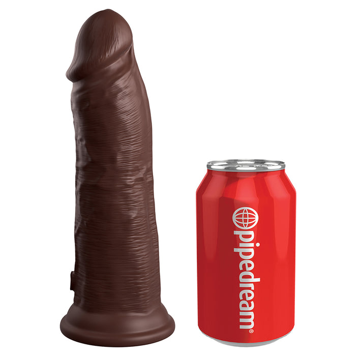 King Cock Elite 8 in. Dual Density Silicone Cock Realistic Dildo With Suction Cup Brown