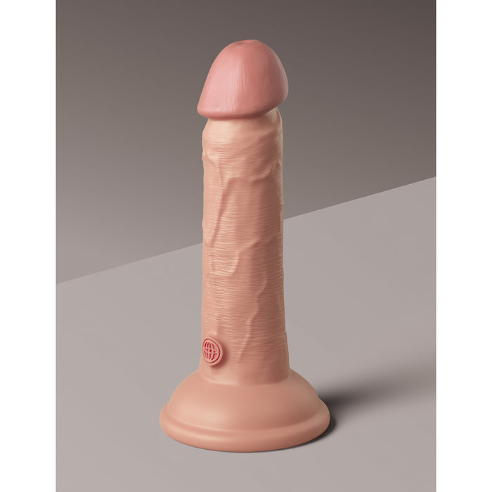 Pipedream King Cock Elite 6 in. Vibrating Realistic Dildo With Suction Cup Beige