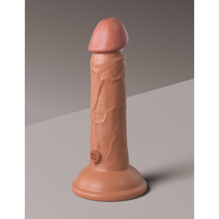 Pipedream King Cock Elite 6 in. Vibrating Realistic Dildo With Suction Cup Tan