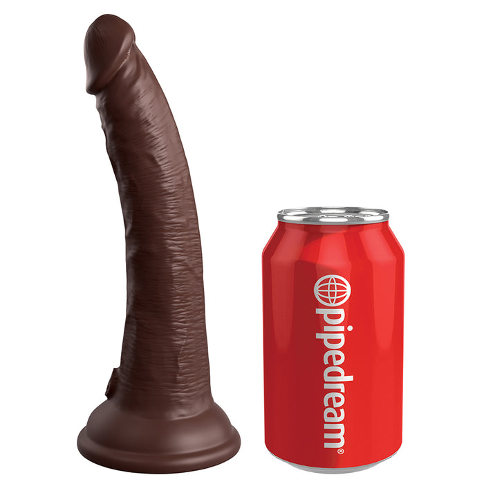 Pipedream King Cock Elite 7 in. Vibrating Realistic Dildo With Suction Cup Brown