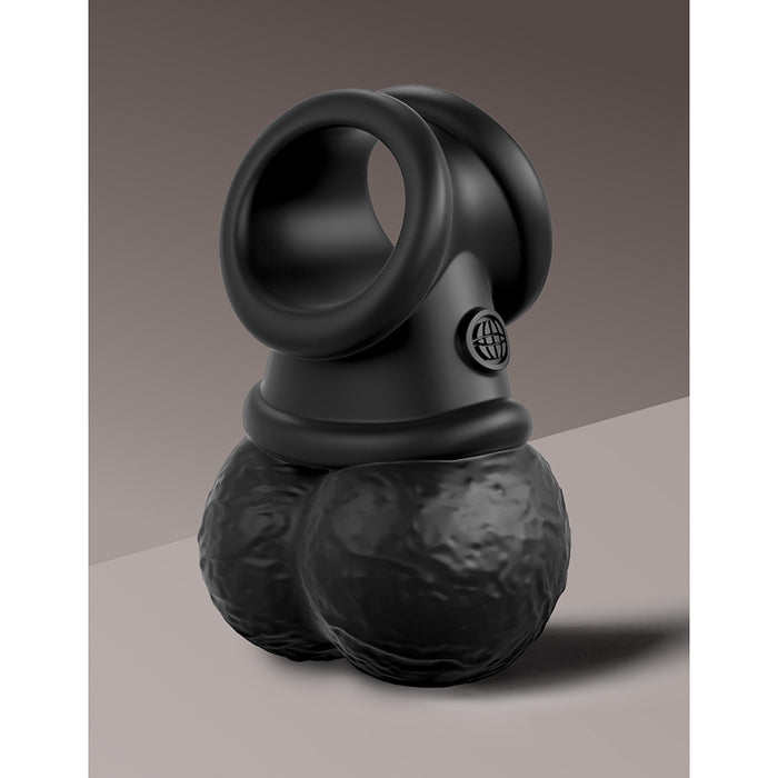 Pipedream King Cock Elite The Crown Jewels Vibrating Swinging Balls Rechargeable Cockring Black