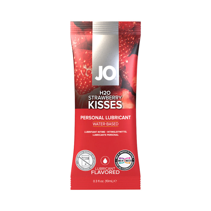 JO H2O Strawberry Kisses Water-Based Personal Lubricant 10 mL Foil 12-Pack