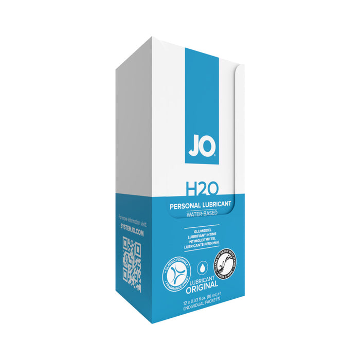 JO H2O Original Water-Based Personal Lubricant 10 mL Foil 12-Pack