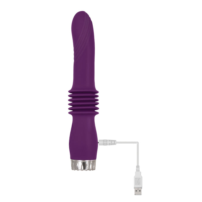Adam & Eve Deep Love Rechargeable Silicone Thrusting Vibrator Purple