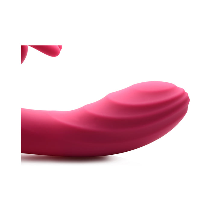Curve Toys Power Bunny Huggers Rechargeable Silicone Rabbit Vibrator Red