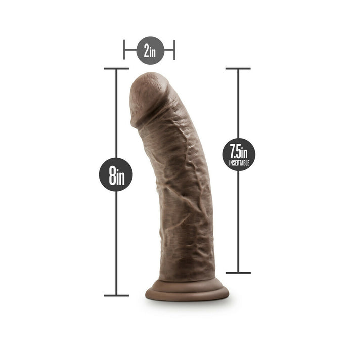 Blush Dr. Skin Glide Realistic 8 in. Self-Lubricating Dildo with Suction Cup Brown