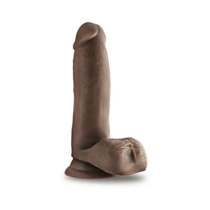 Blush Dr. Skin Glide Realistic 7 in. Self-Lubricating Dildo with Balls & Suction Cup Brown