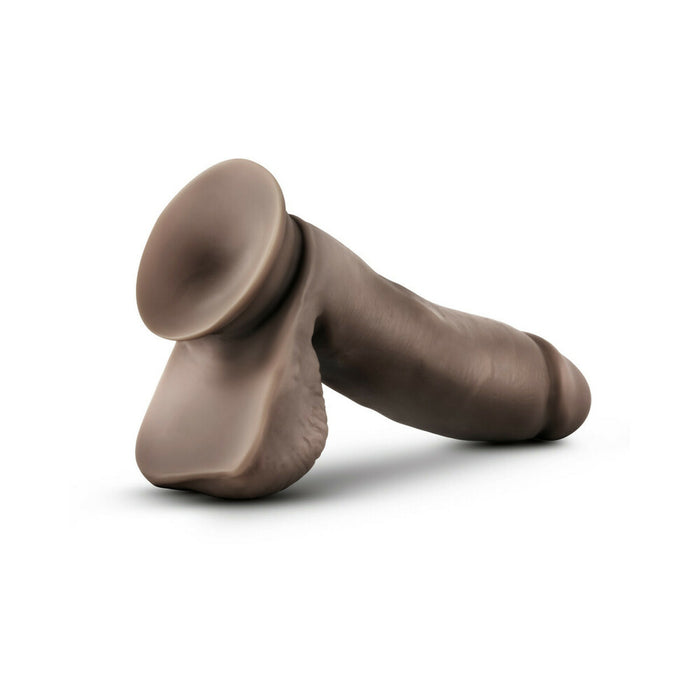 Blush Dr. Skin Glide Realistic 7 in. Self-Lubricating Dildo with Balls & Suction Cup Brown
