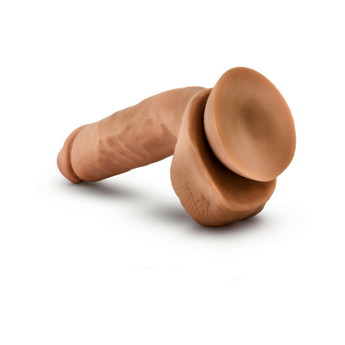 Blush Dr. Skin Glide Realistic 8.5 in. Self-Lubricating Dildo with Balls & Suction Cup Tan