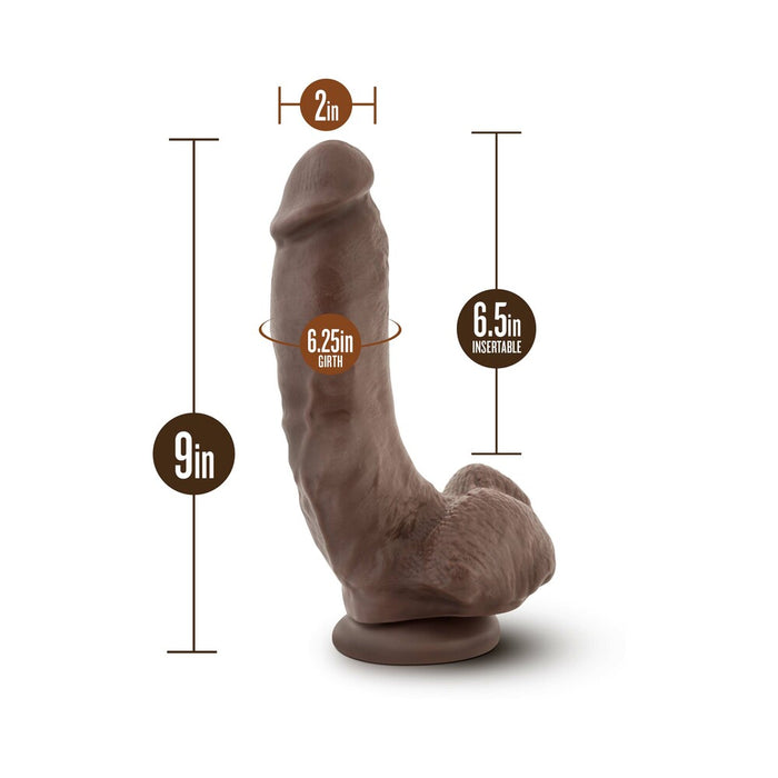 Coverboy The Mechanic Realistic 9 in. Dildo with Balls & Suction Cup Brown
