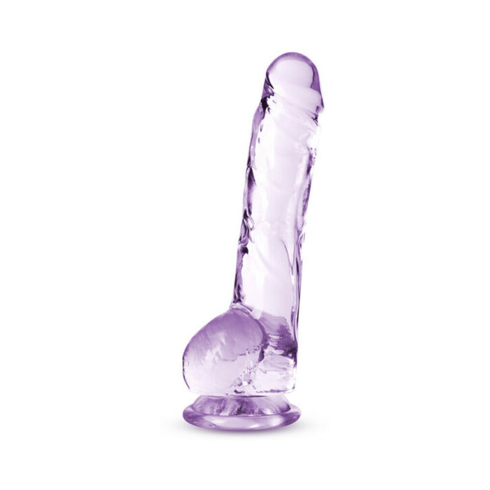Blush Naturally Yours Crystalline 8 in. Dildo with Balls & Suction Cup Amethyst