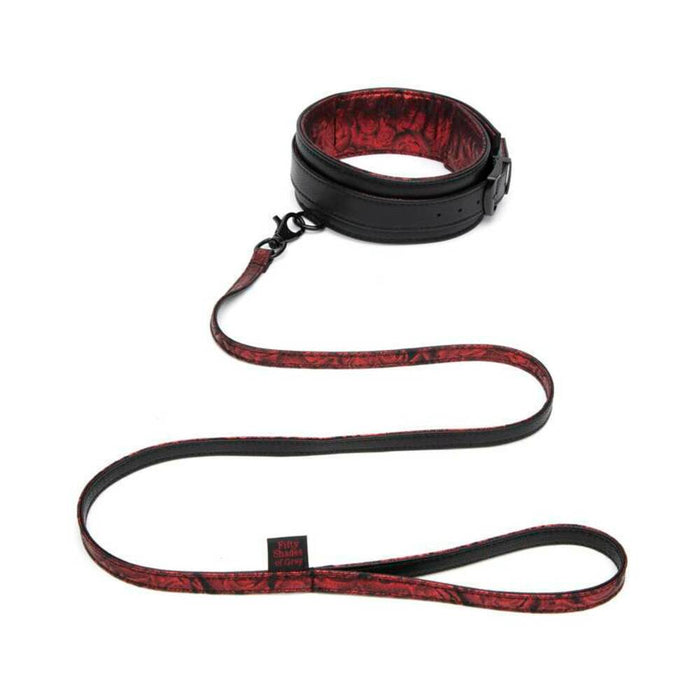 Fifty Shades of Grey Sweet Anticipation Faux Leather Adjustable Reversible Collar & Lead Red/Black
