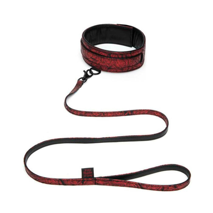Fifty Shades of Grey Sweet Anticipation Faux Leather Adjustable Reversible Collar & Lead Red/Black
