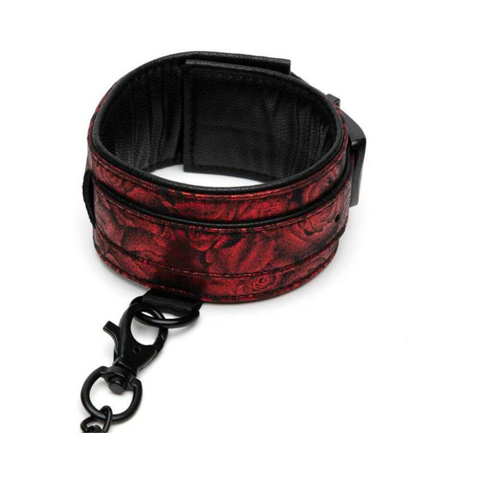 Fifty Shades of Grey Sweet Anticipation Faux Leather Adjustable Reversible Ankle Cuffs Red/Black