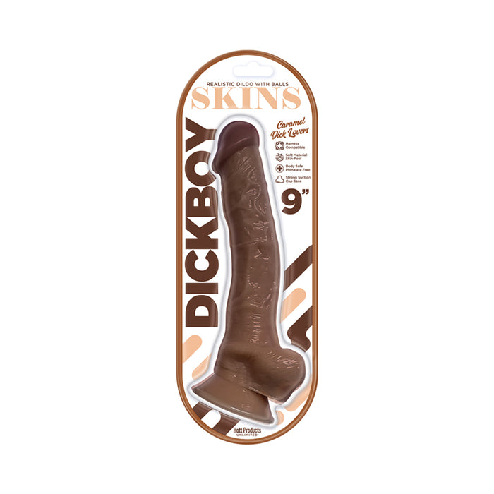 Dickboy Skins Dildo 9 in. Caramel Lovers