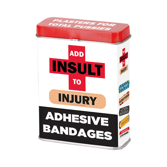 Add Insult To Injury Plasters (Band-Aids) With Assorted Sayings 12-Piece Display