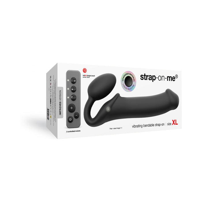 Strap-On-Me Vibrating Bendable Strapless Strap-On Black XLarge