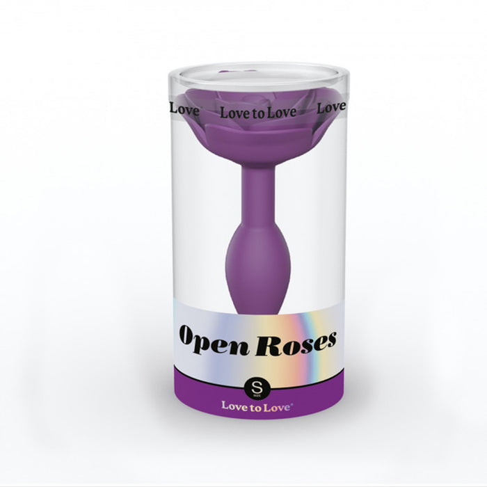 Love to Love Open Roses Silicone Anal Plug Purple Rain S