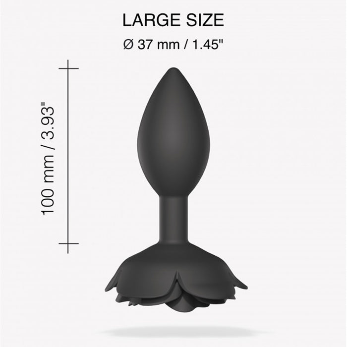 Love to Love Open Roses Silicone Anal Plug Black Onyx Large