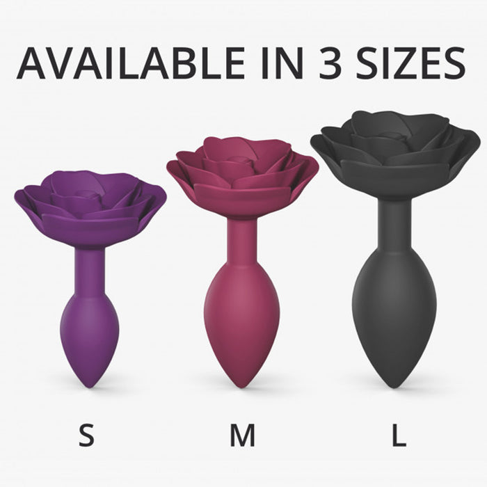 Love to Love Open Roses Silicone Anal Plug Black Onyx L