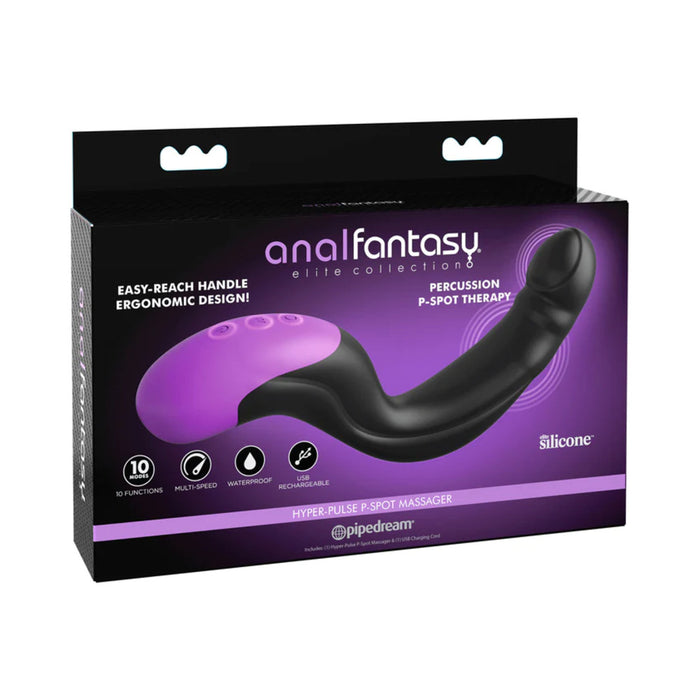 Pipedream Anal Fantasy Elite Collection Rechargeable Silicone Hyper-Pulse P-Spot Massager Black