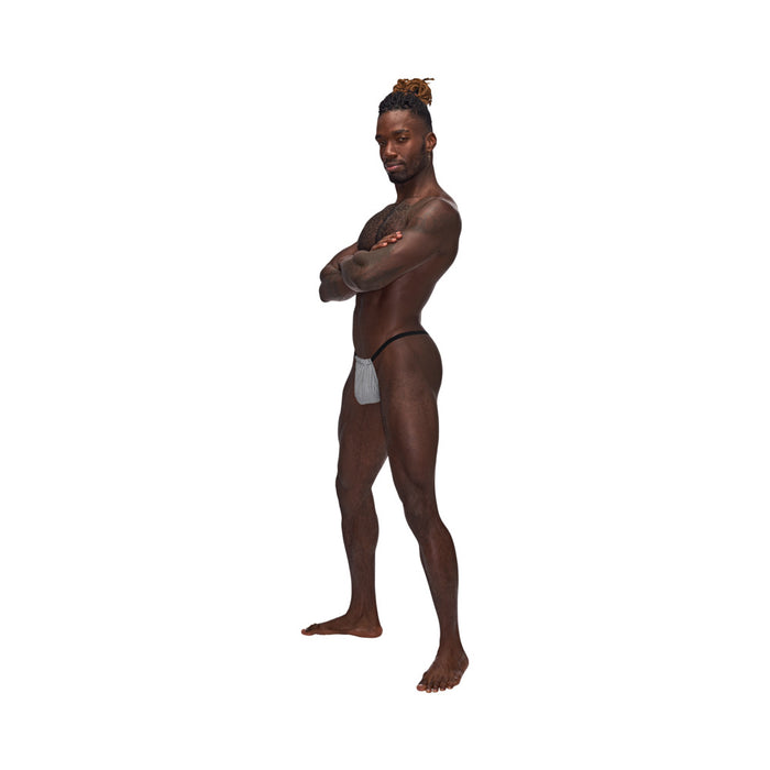 Male Power Sexagon Posing Strap Gray O/S