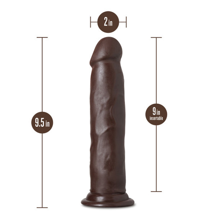 Blush Au Naturel Jackson 9 in. Posable Dual Density Dildo with Suction Cup Brown