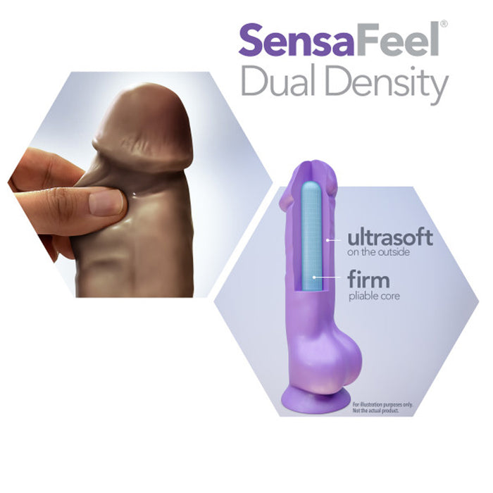 Blush Au Naturel Jackson 9 in. Posable Dual Density Dildo with Suction Cup Brown