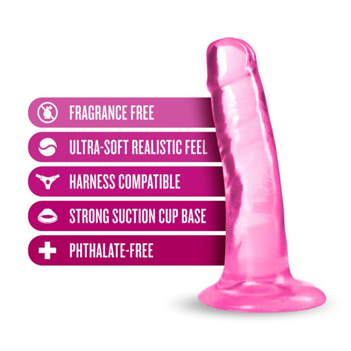 Blush B Yours Plus Hard n' Happy 5 in. Dildo with Suction Cup Pink