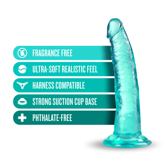 Blush B Yours Plus Lust n' Thrust 7 in. Dildo with Suction Cup Teal