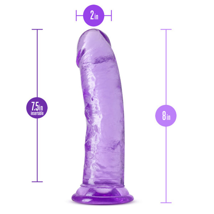 Blush B Yours Plus Roar n' Ride 8 in. Dildo with Suction Cup Purple