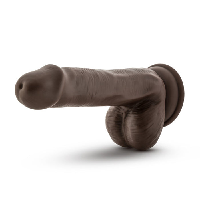 Blush Dr. Skin Plus Realistic 6 in. Triple Density Posable Dildo with Balls & Suction Cup Brown