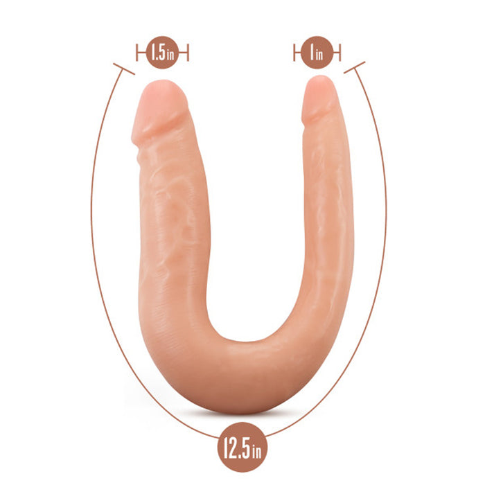 Blush Dr. Skin Silicone Dr. Double Realistic 12 in. Dual-Ended Dildo Beige